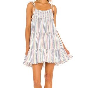 NWT SOLID AND STRIPED RAINBOW PARKER DRESS